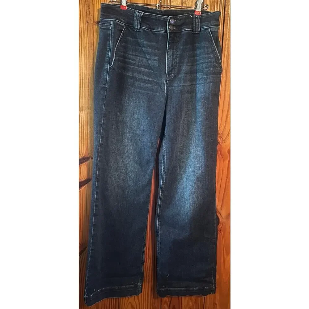 Judy Blue HIGH SOCIETY High-Waist Trouser Leg Jeans EUC Size 13/31 - Picture 2 of 4